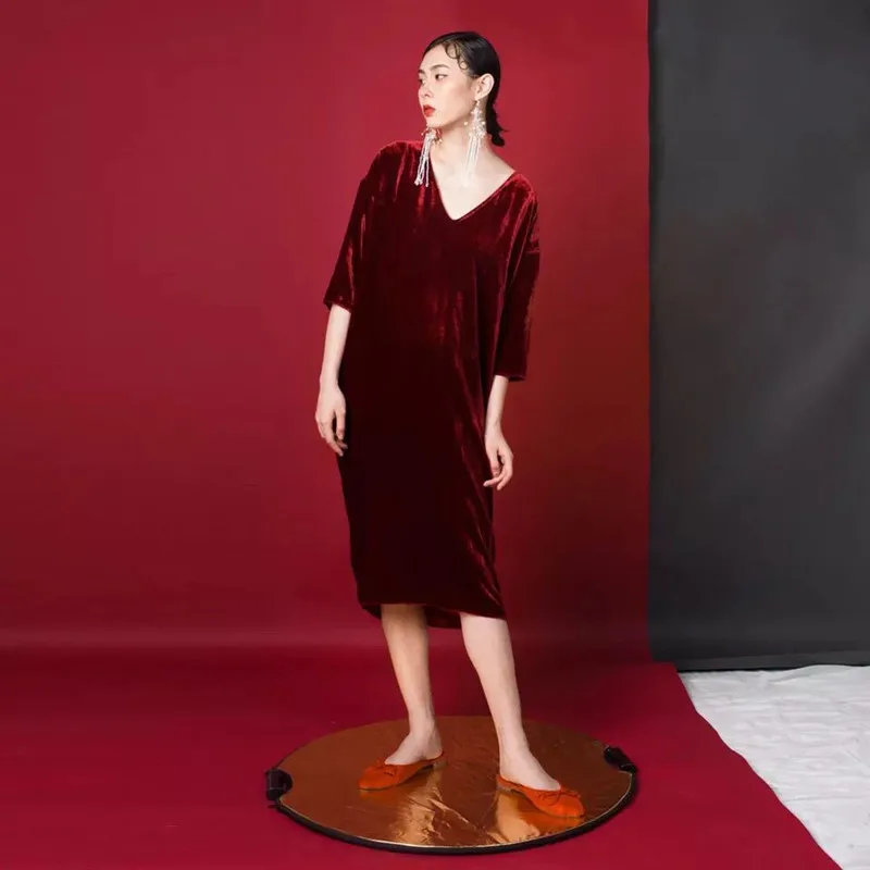 Новинка Весна 2020 женское сексуальное бархатное платье с глубоким V образным