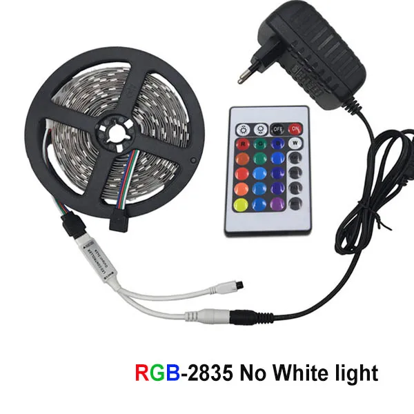 2835 with 24key 5 м 10 м 15 м WiFi Светодиодная лента RGB Водонепроницаемая SMD 5050 2835 12 В 12 в rgb Диодная гибкая лента WiFi конторлер+ адаптер штекер - Испускаемый цвет: 2835 with 24key