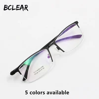bclear new arrival optical frame semi rimless prescription glasses alloy half frame eyeglasses business men spectacle frame