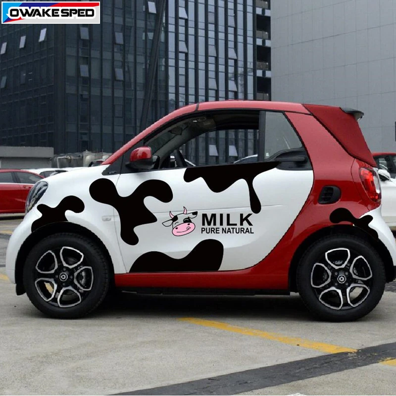 Мультяшная молочная корова графические виниловые наклейки для автомобиля 3 5