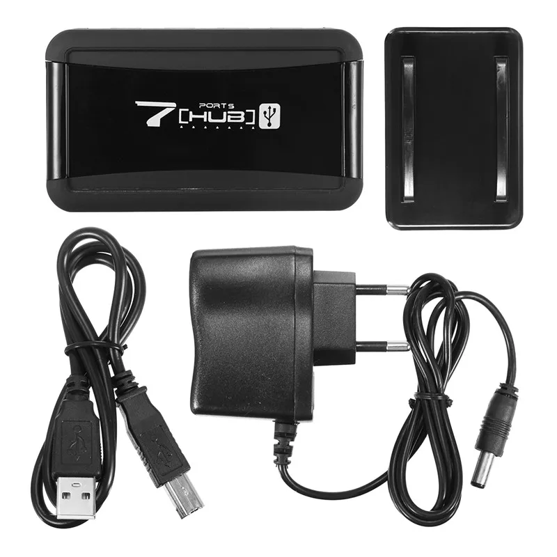 Высокоскоростной 7 портовый вертикальный концентратор USB 2 0 адаптер питания