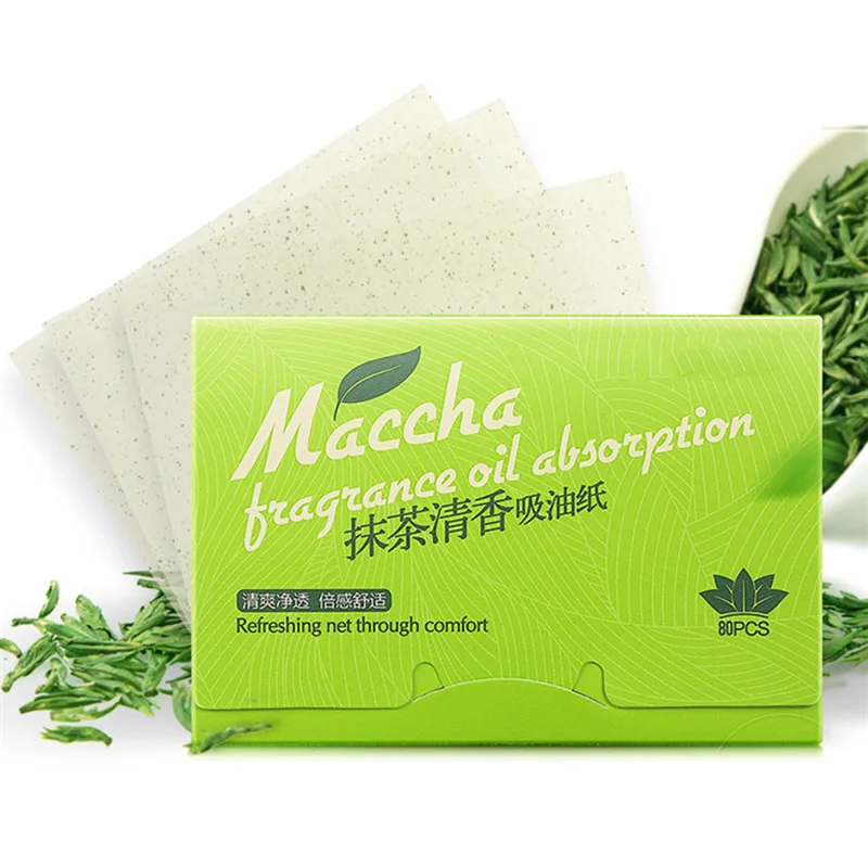 80 ⑤ упак. бумага для лица зеленый чай запах макияж очищающее масло поглощающая
