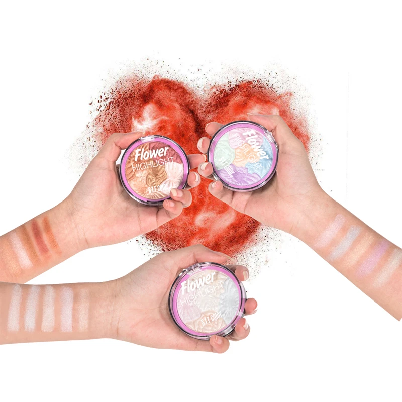 5 цветов Хайлайтер для лица пудра палитра макияж легко носить осветляет сияющее