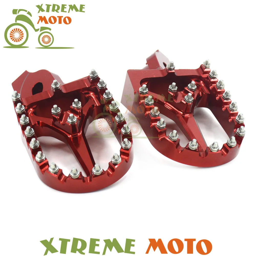 Красные ЧПУ MX широкие подножки подставки для педали Suzuki RMZ 250 450 RMZ250 2007 2009 RMZ450 2005