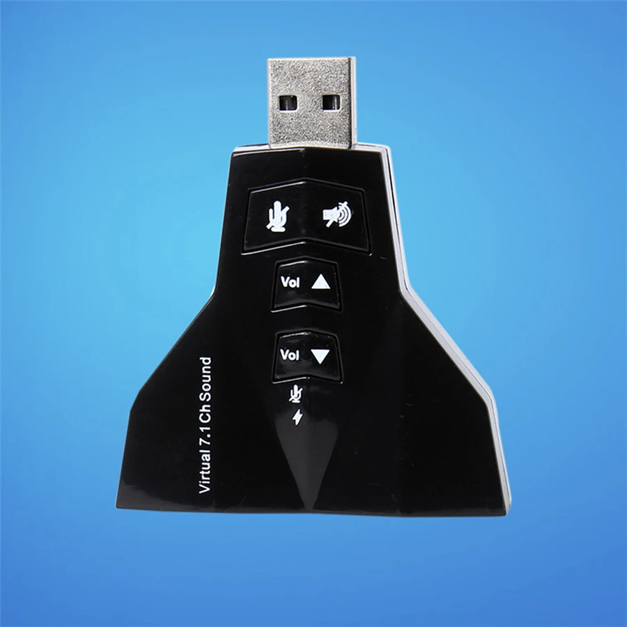 Новый адаптер для аудиокарты 7 1 CH Channel USB 2 0 3D микрофон колонка настольного
