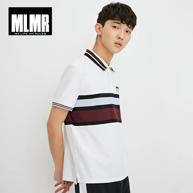 JackJones MLMR Мужская контрастная полосатая рубашка поло с коротким рукавом и