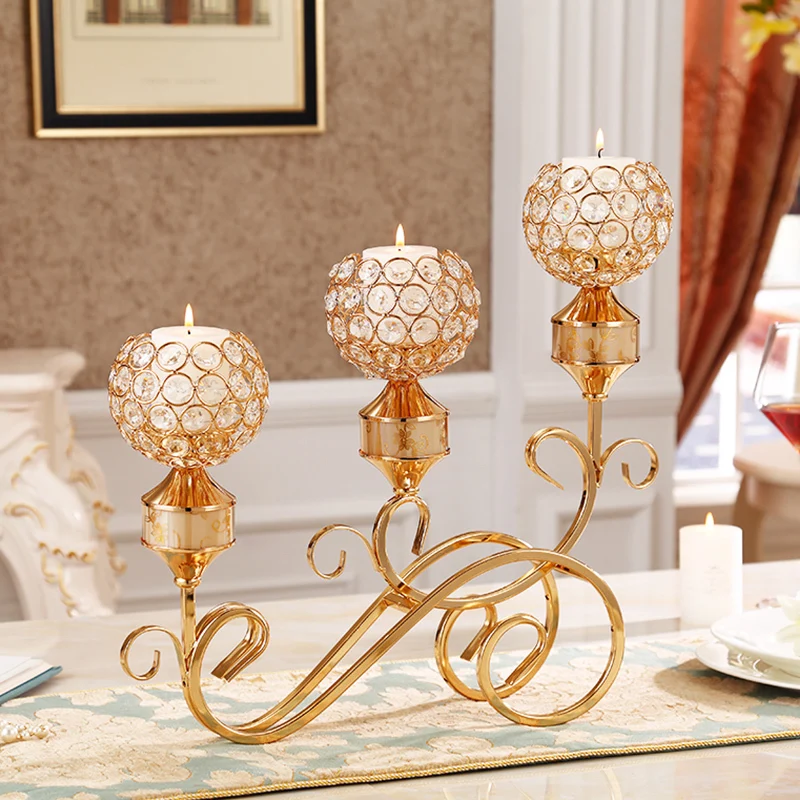 

Candleholder European Decoration Metal Candleholder Decoration American Luxury Home Romantic Candlelight Dinner Wedding