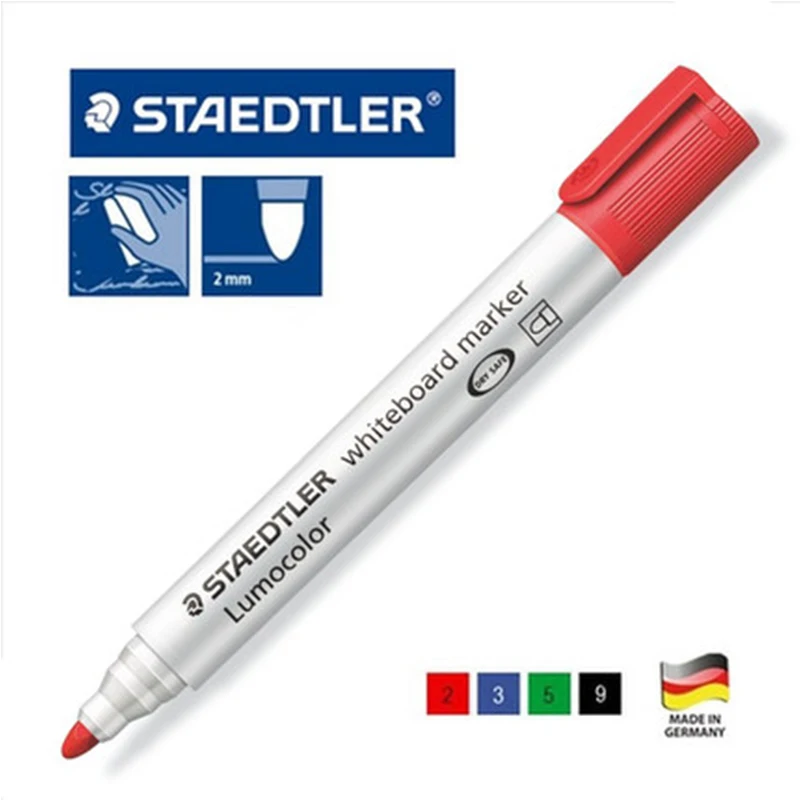 4 шт./лот STAEDTLER 351 2 мм маркер для сухой белой доски Легко протирается офисные и