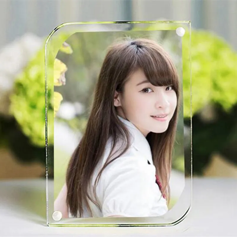 

1set Christmas Gift Top Grade Acrylic Magnet Photo Frame Modern Europe Simple Fashion High Transparent Acryl Clear Picture Frame