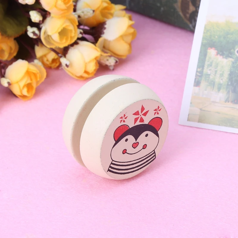 Toys Cute Animal Prints Wooden Yoyo Easy Educational Classic Toy | Игрушки и хобби