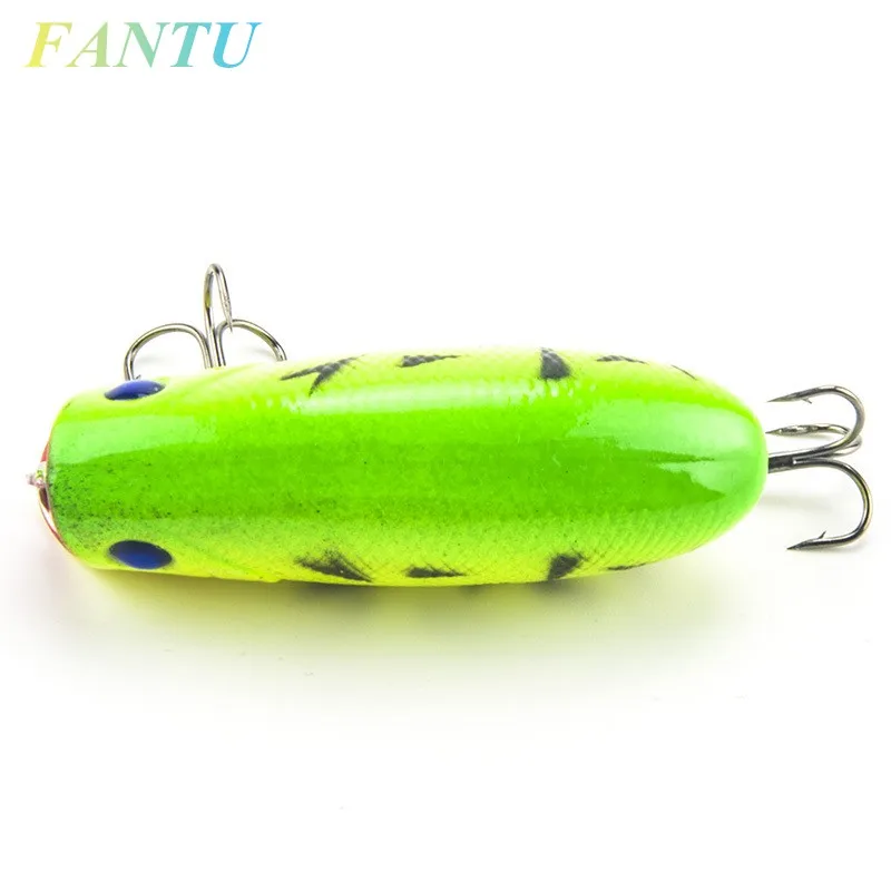 FANTU Popper Fishing Lure 11g/5.5cm Artificial Hard Top Water Pooper With 8# Hook Tackles 5PCS | Спорт и развлечения