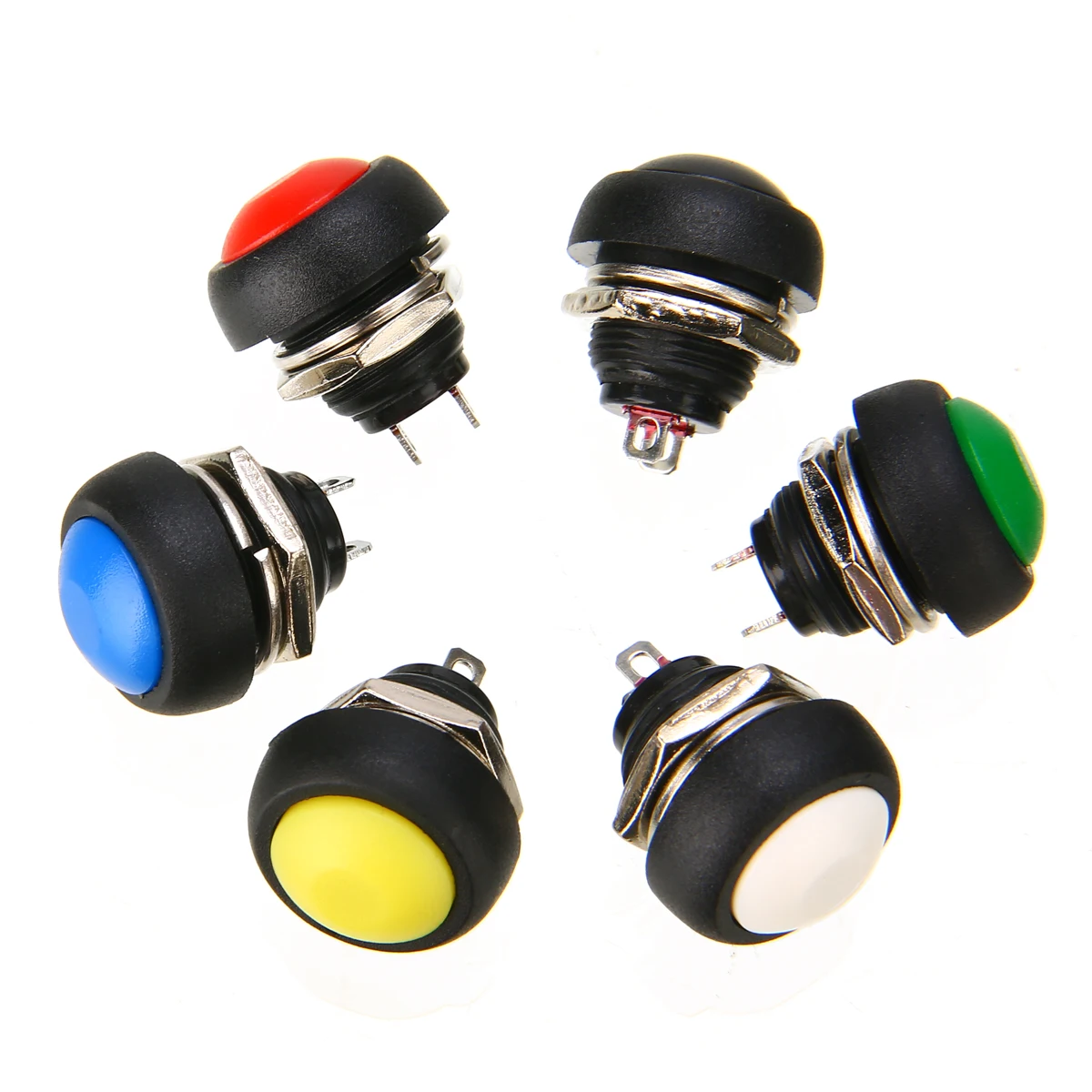 Новый 6 шт. водонепроницаемый круглый мини выключатель мгновенного
