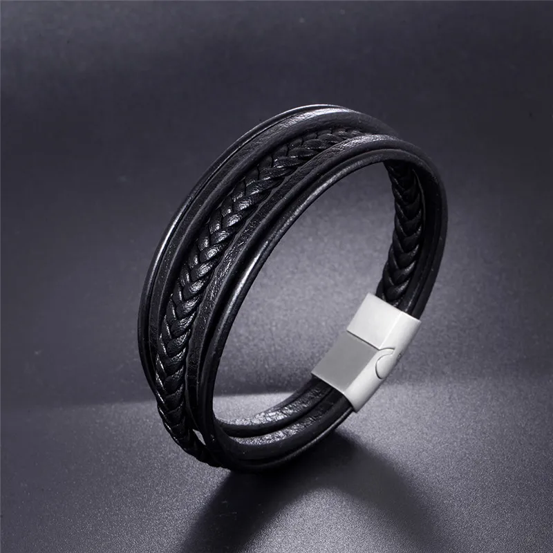 2019 Новое поступление Pulseira Masculina Feminina мужской браслет кожаный плетеный с
