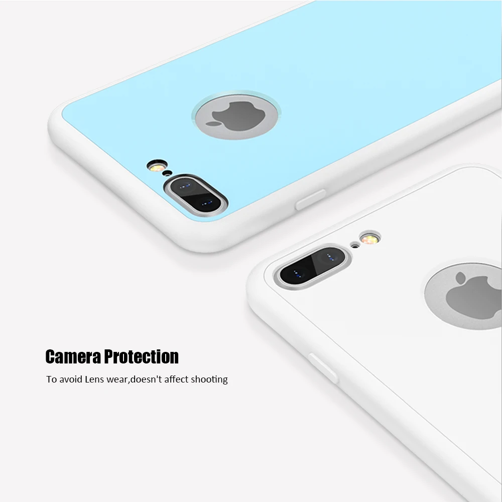 Матовый защитный чехол KISSCASE 360 градусов для iPhone 6 6S Plus мягкие двухцветные чехлы из