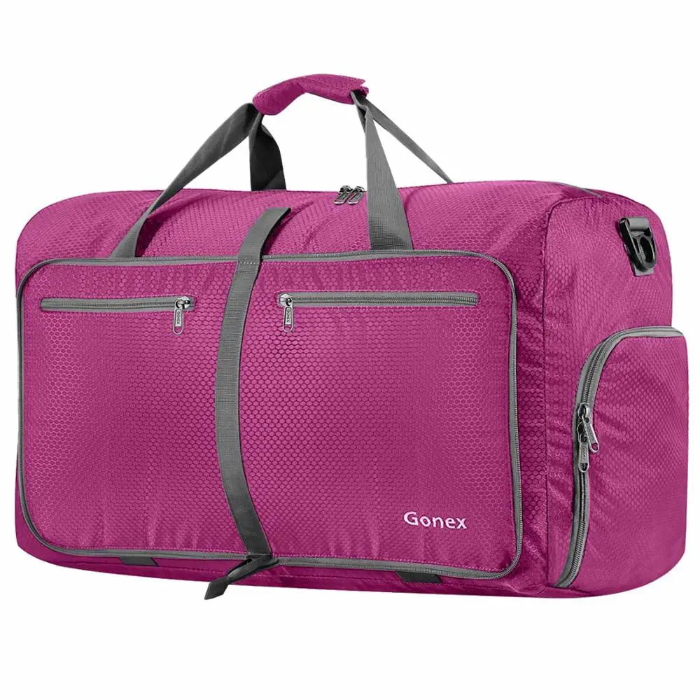 Rose Red Gonex 80L, модные мужские дорожные сумки, большой нейлоновый чемодан, сумка для спортзала, выходных, отдыха, деловой поездки - Цвет: Rose Red