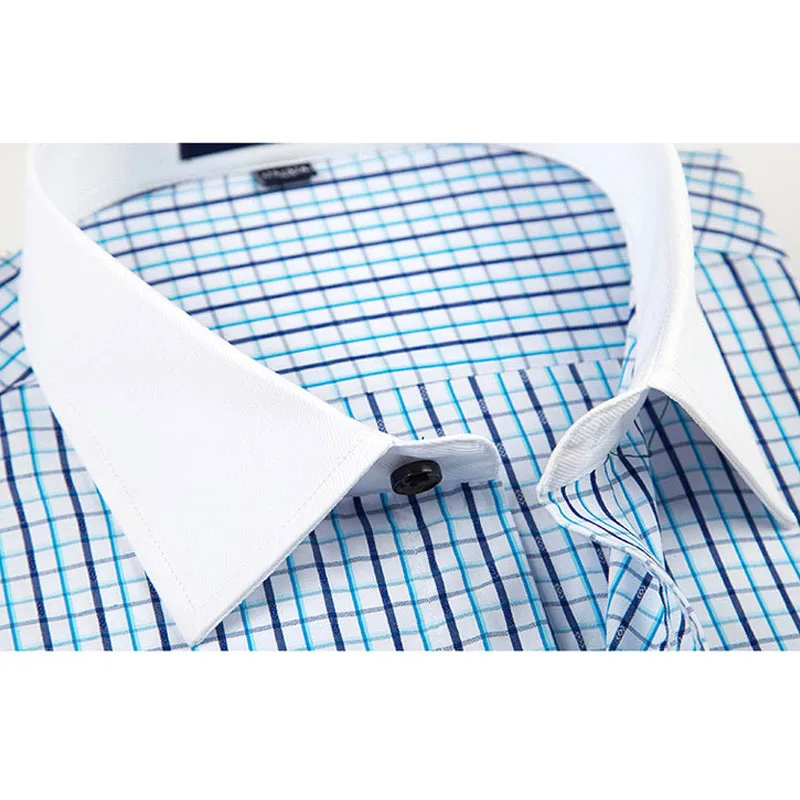 2016 New Fashion Summer Men Striped Shirt Short-Sleeve Cotton Dress Social Shirts For Man Size S-3XL Free Shipping | Мужская одежда