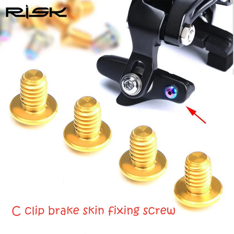 

4 pcs/lot TC4 Titanium Alloy Ultralight Bicycle Caliper Brake Skin Screws Road Bike C Caliper Brake Fixed Adjustment Bolts