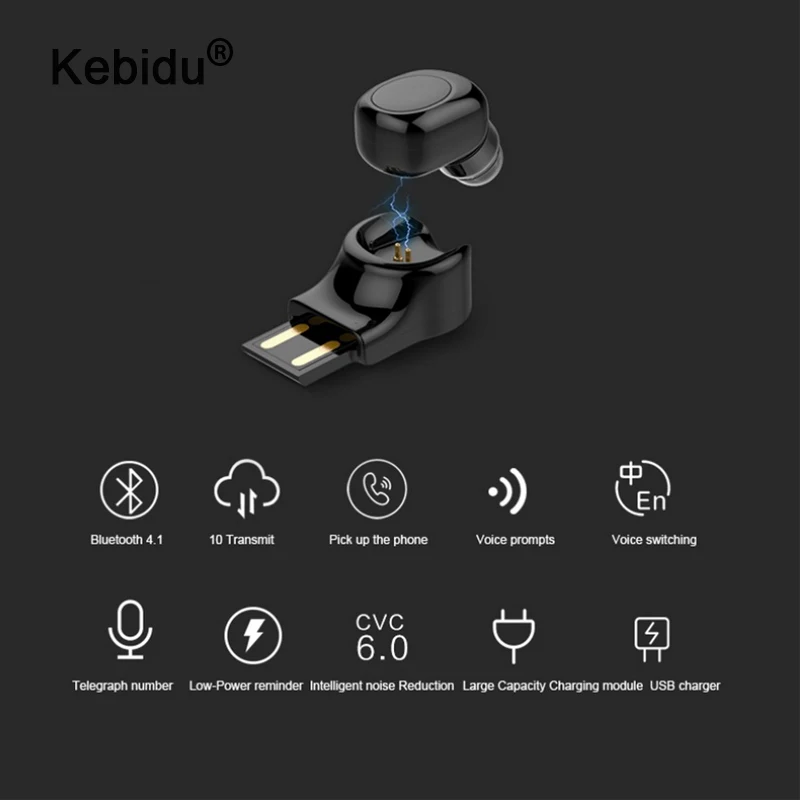 Миниатюрная Беспроводная Bluetooth гарнитура kebidu X11 автомобильные наушники с