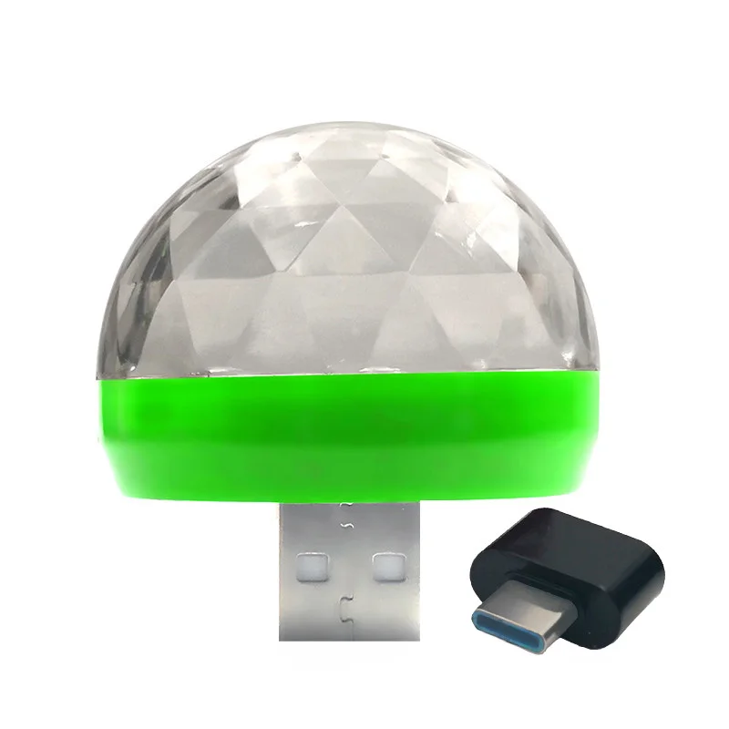 green usb C Потрясающий светодиодный Автомобильный USB атмосферный свет DJ RGB мини красочная музыкальная лампа для USB-C поверхности телефона Наслаждайтесь футбольным матча - Название цвета: green usb C