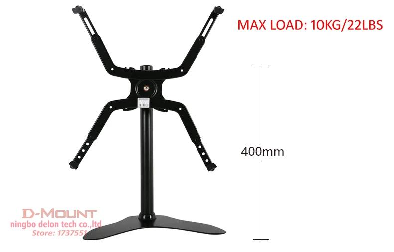 LCD-700 LCD-800, 360 градусов, настольная подставка для одного монитора 2"-45", держатель для экрана, рукоятка с полным движением, компьютерный Настольный держатель, без отверстия с адаптером - Цвет: LCD-700