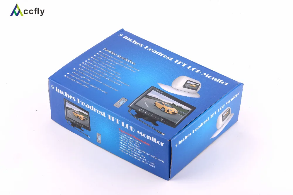 Accfly 9 дюймов цветной TFT LCD подголовник Автомобильный Монитор 12 В для DVD