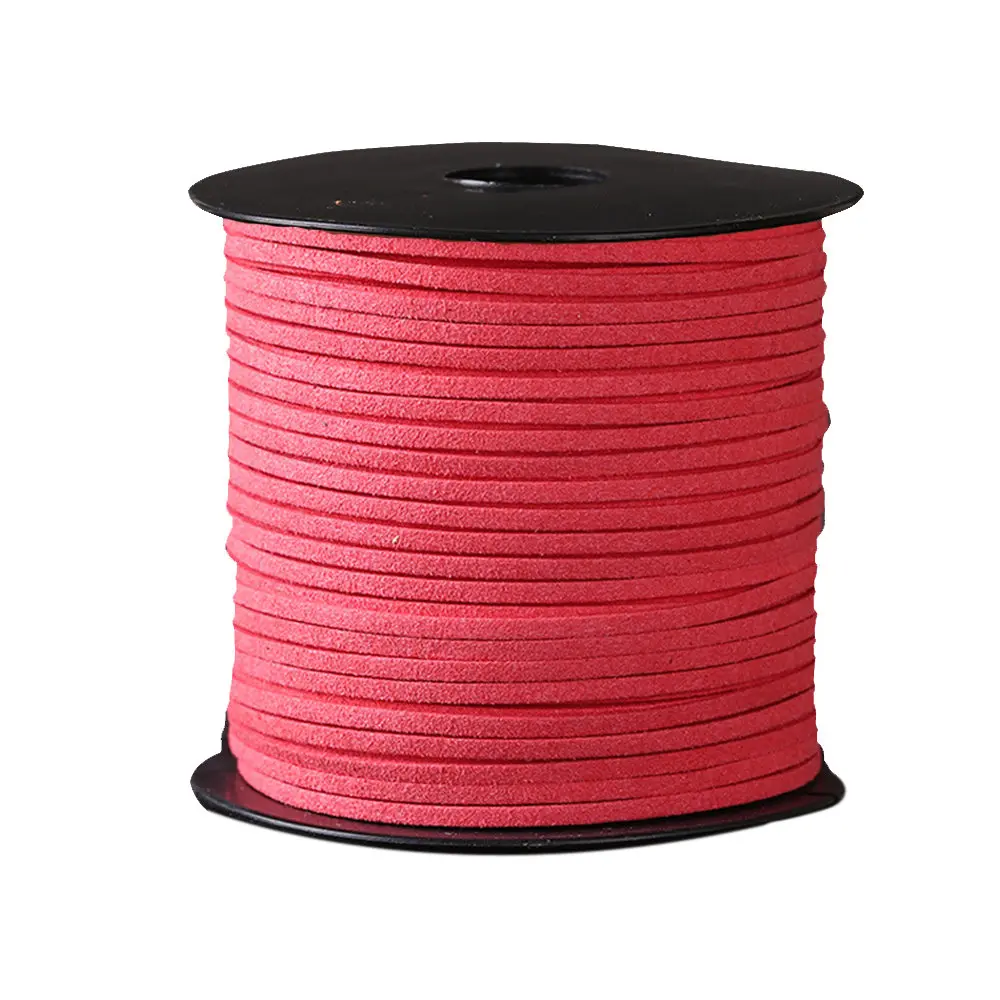 Watermelon Red 100Yard шнур из искусственной замши бархат веревка кожа шнуры Кружева Одежда Обувь Браслеты из шнуров самодельные Украшения швейная ткань с кисточками и бахромой - Цвет: Watermelon Red