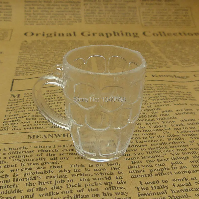 10 шт./лот прозрачная чашка для пива с цветочным узором имитация ПВХ пластика 42 мм