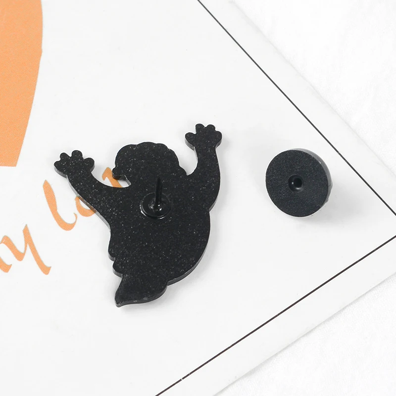 

QIHE JEWELRY Ghost pins Overthinking brooches Funny lapel pins Brooches for women Men Introvert jewelry