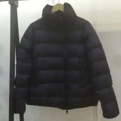 Navy Blue Женское зимнее пальто на утином пуху, свободная пышная куртка для дам, одежда со стоячим воротником, большие размеры, темно-синий, красный, черный - Color: Navy Blue