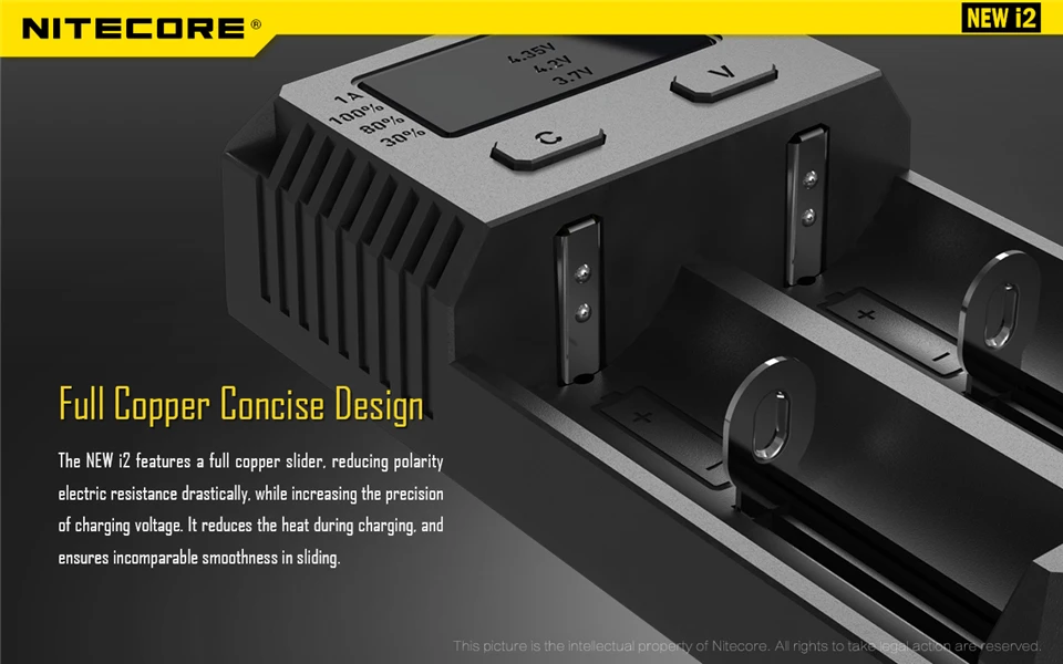 Новинка версия 1 шт. Nitecore Батарея Зарядное устройство для 16340 10440 AA AAA 14500 18650 26650 Батарея Зарядное устройство Nitecore I2 Зарядное устройство