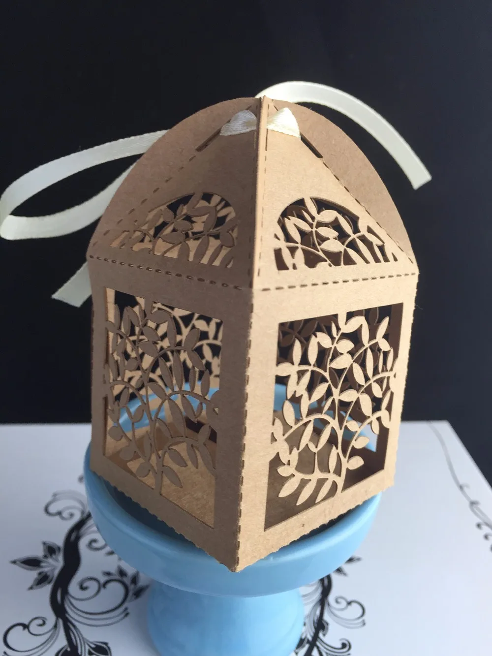 100 шт. гетры с рисунком листьев крафт бумаги Бумага лазерная резка свадебный