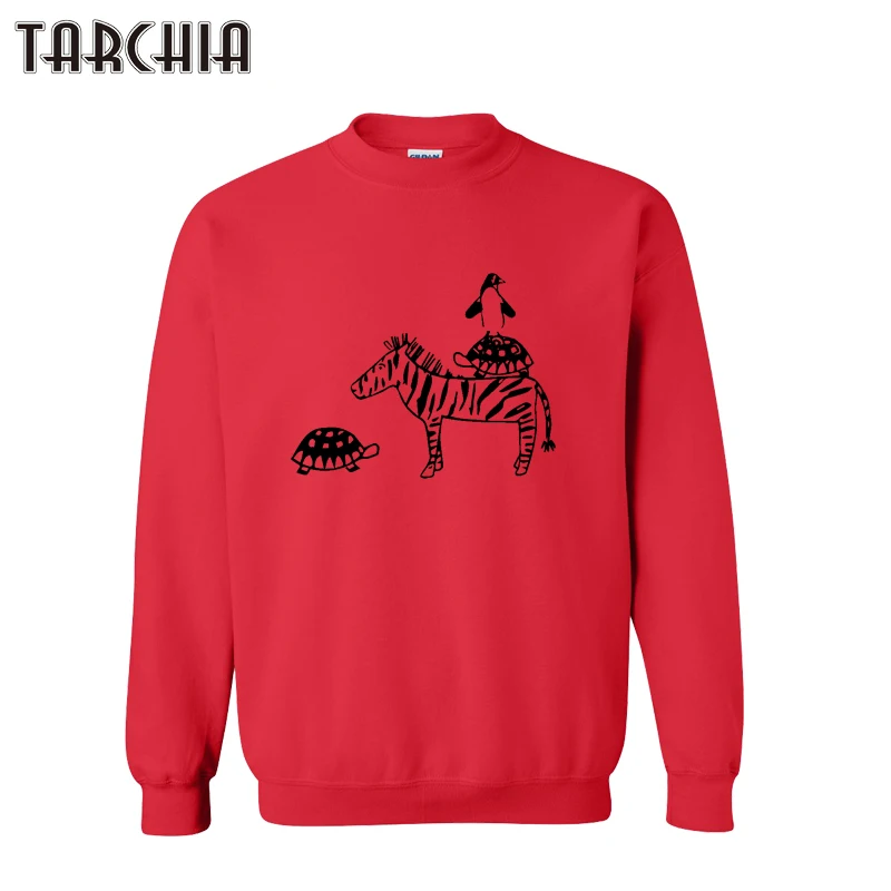 Толстовка TARCHIA мужская с принтом зебры приталенный Повседневный свитшот пуловер