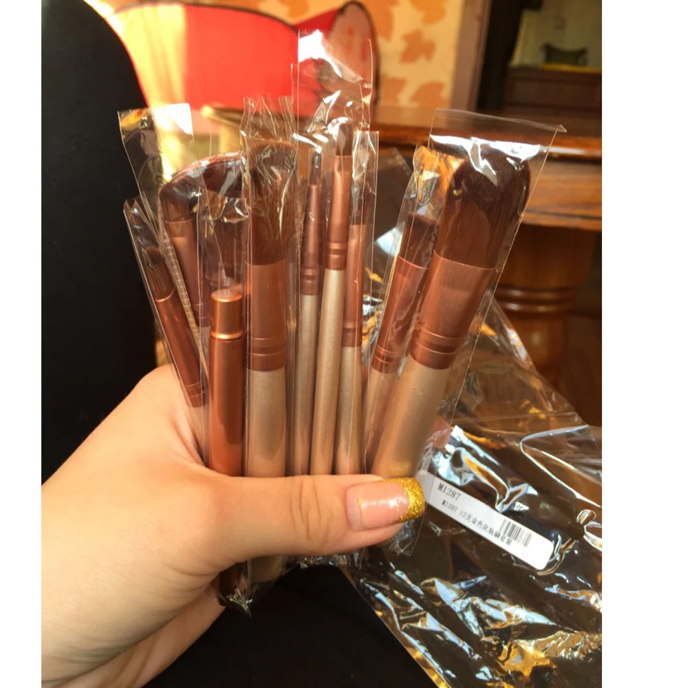 Набор кистей для макияжа 12 шт./лот основа пудра лица румяна профессиональная