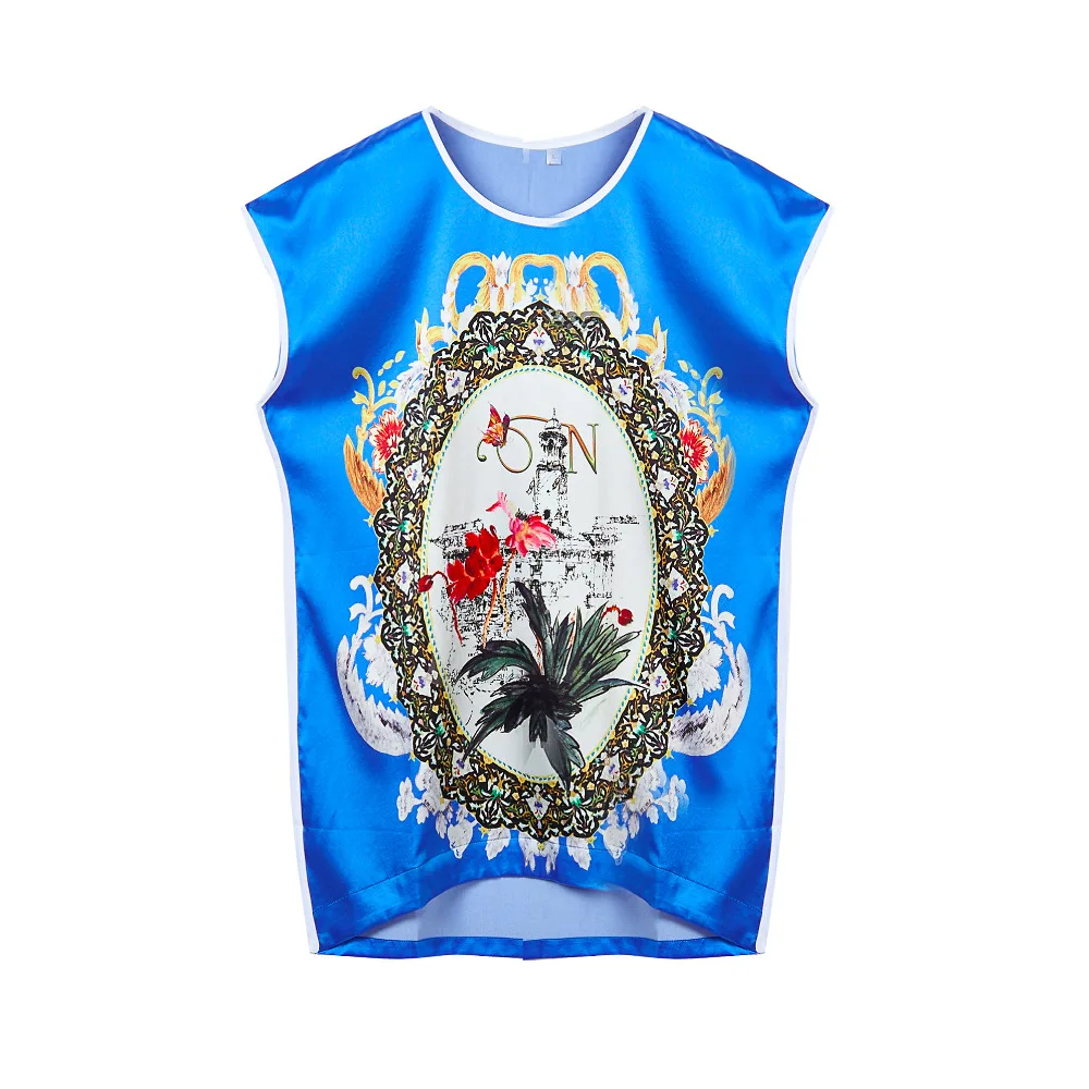 100% шелковая рубашка с цветочным принтом из натурального чистого шелка