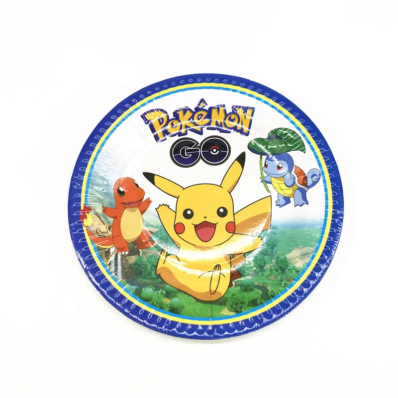 Одноразовая посуда Pokemon Go с рисунком Пикачу 81 предмет для мальчиков дня рождения