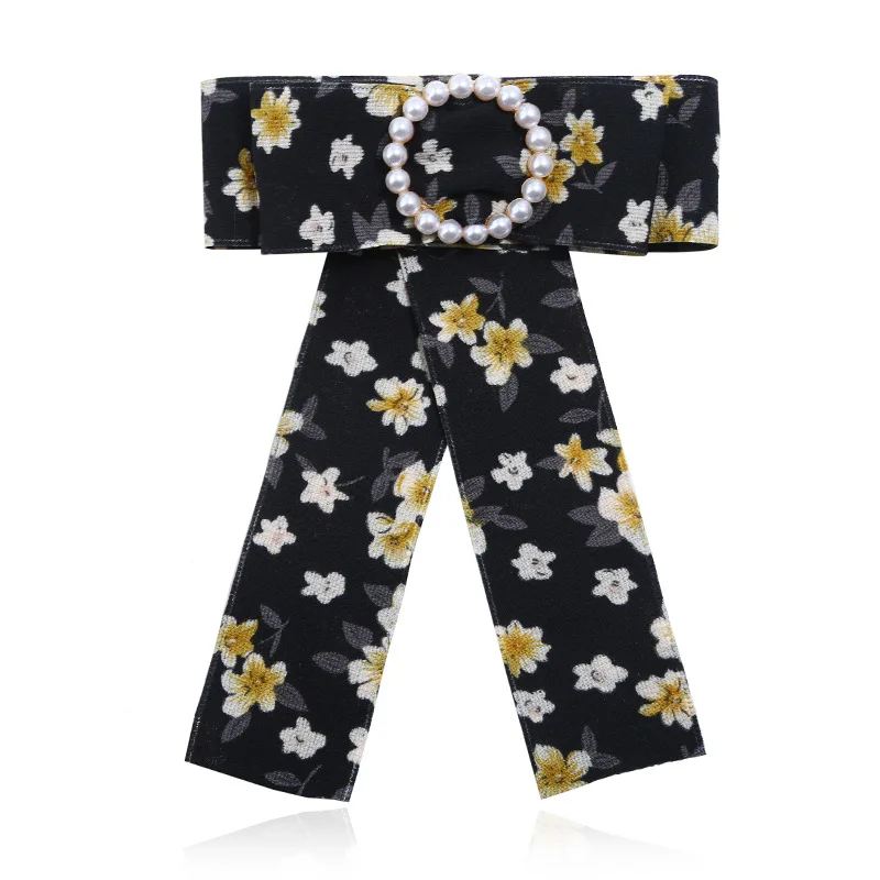 Новинка Корейская Милая ткань цветочный принт галстук-бабочка длинный большой