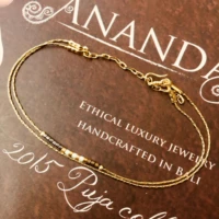 gold double layer thin chain bracelet miyuki color bijou beads stone love bracelets for women adjustable bangle jewelry gift