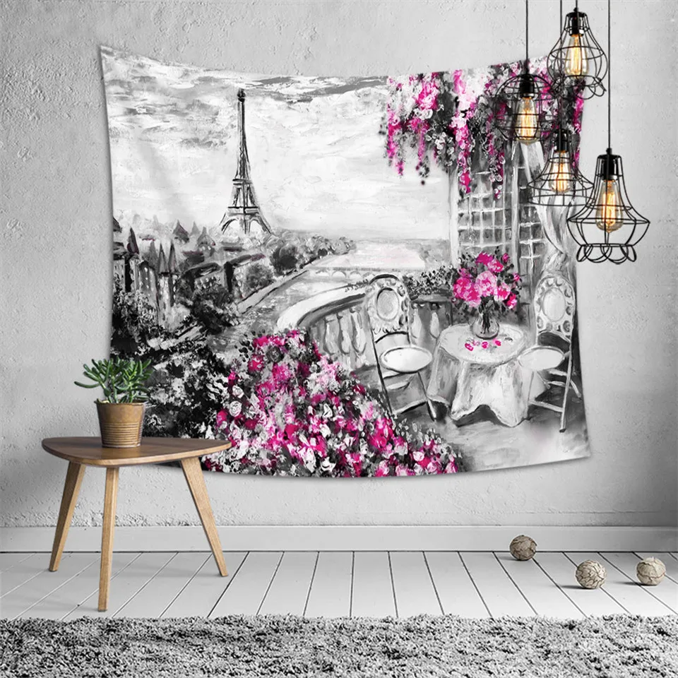 SOFTBATFY Tower Tapestry Headboard Castle Wall Hanging Bedspread Dorm Home Decor | Дом и сад