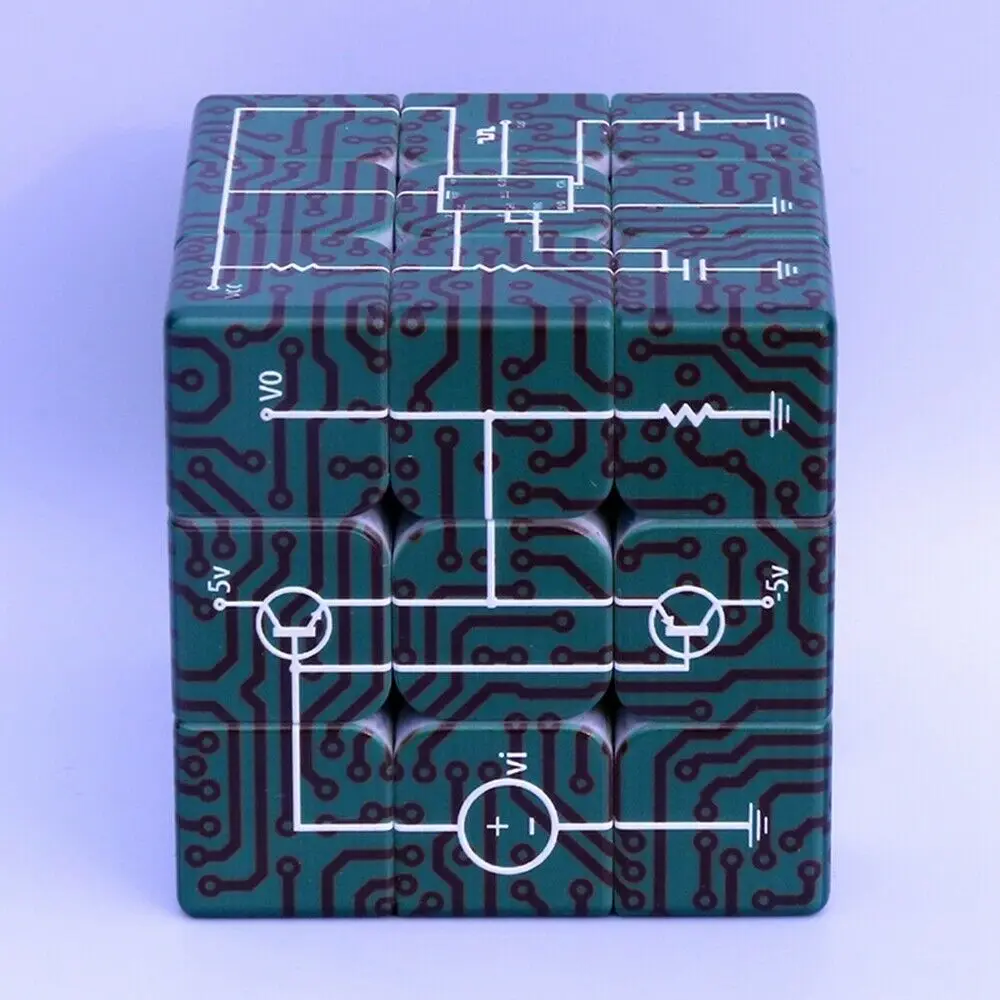 Physics Circuit Diagram Design Creative Emboss Educational 3x3x3 Speed Magic Cube Twist Puzzle Toy Kid UV Print 3D IQ Game 56mm | Игрушки и