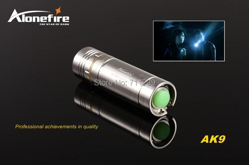 Светодиодный фонарик AloneFire AK9 CREE XPE R2 5 режимов из нержавеющей стали компактный с