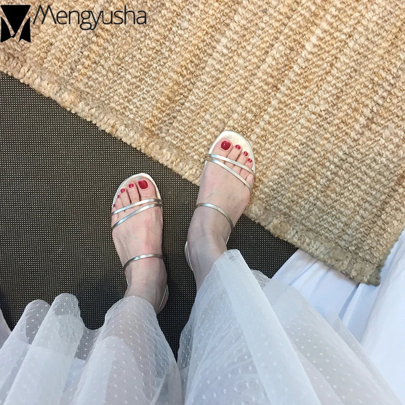 Пляжные туфли для отдыха женские сандалии на плоской подошве летние slingback вырез