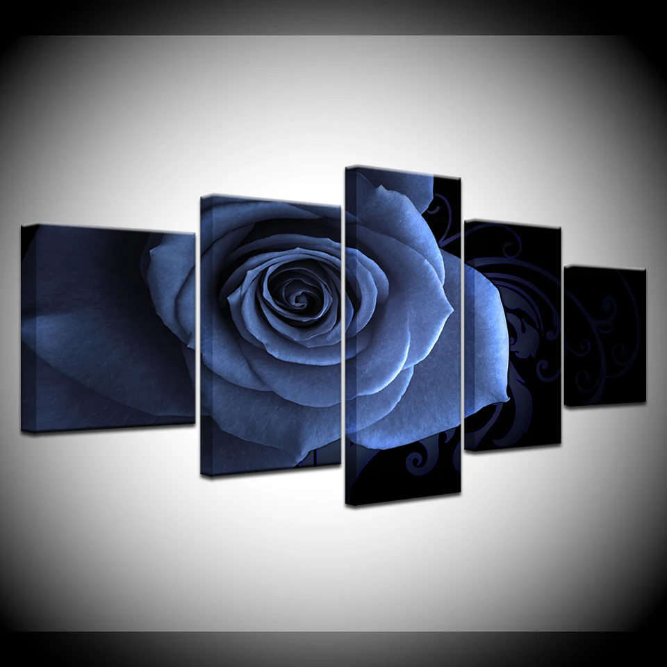 

Frame Art Modular Canvas Wall Painting Pictures Home Decoration 5 Pieces Flower Pink Rose For Living Room Modern HD Print Poster