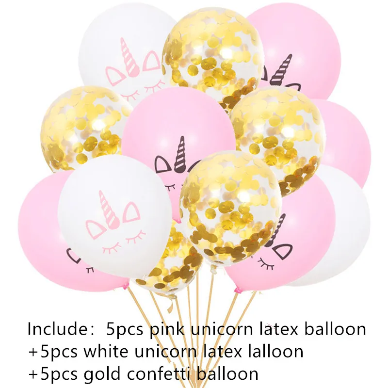 

15pcs/lot Gold Star Foil Confetti Transparent Balloons Unicorn Latex Balloon Party Decorations cartoon hat