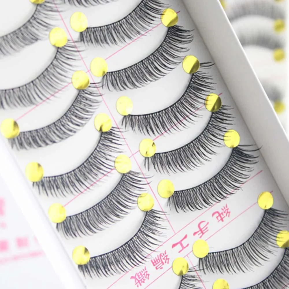 10 пар красивых длинных крестиков Мягкие Накладные ресницы макияж ручная работа