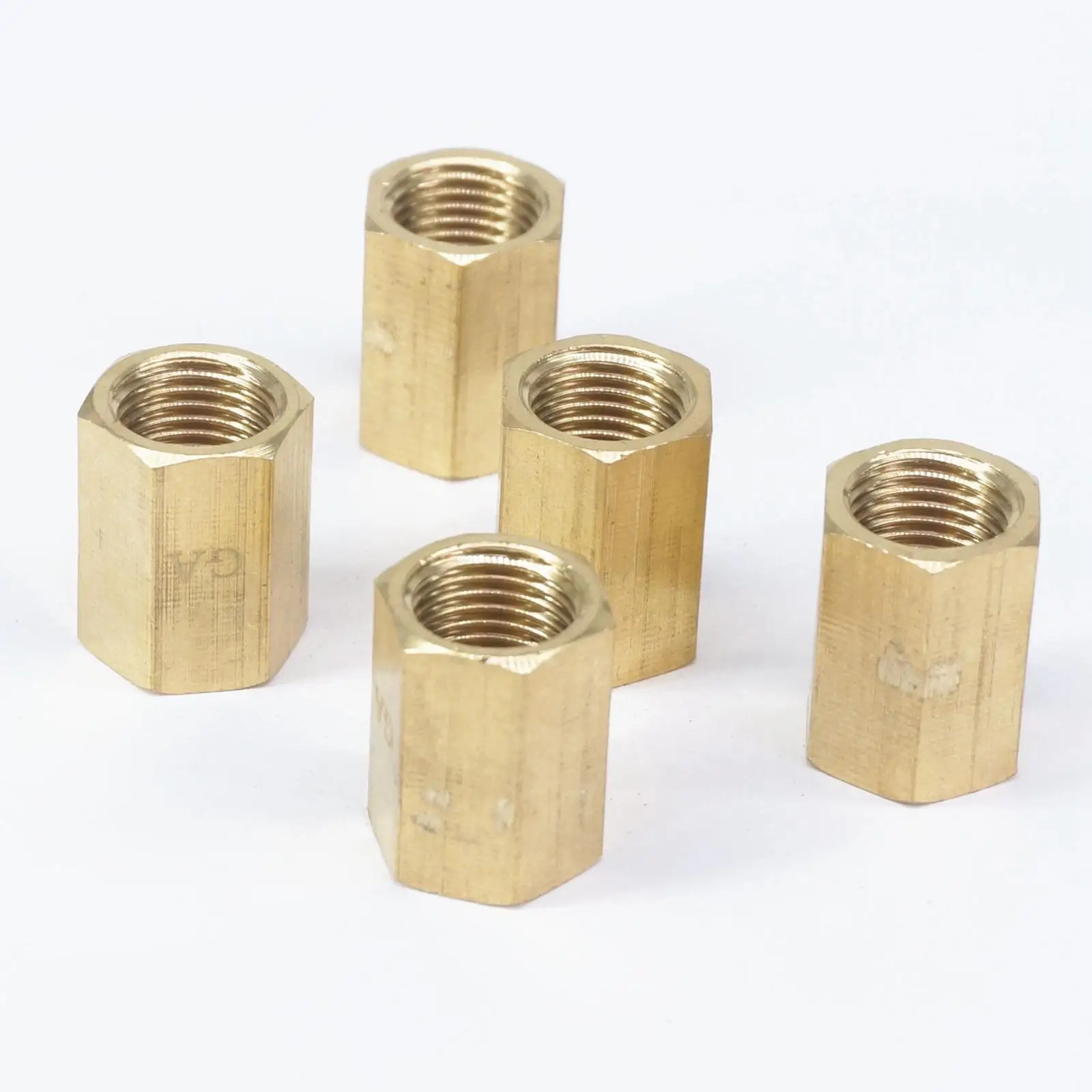LOT 5 1/4" BSP Female Thread Brass Pipe Fittings Hex Nut Rod Connector Coupling Full port