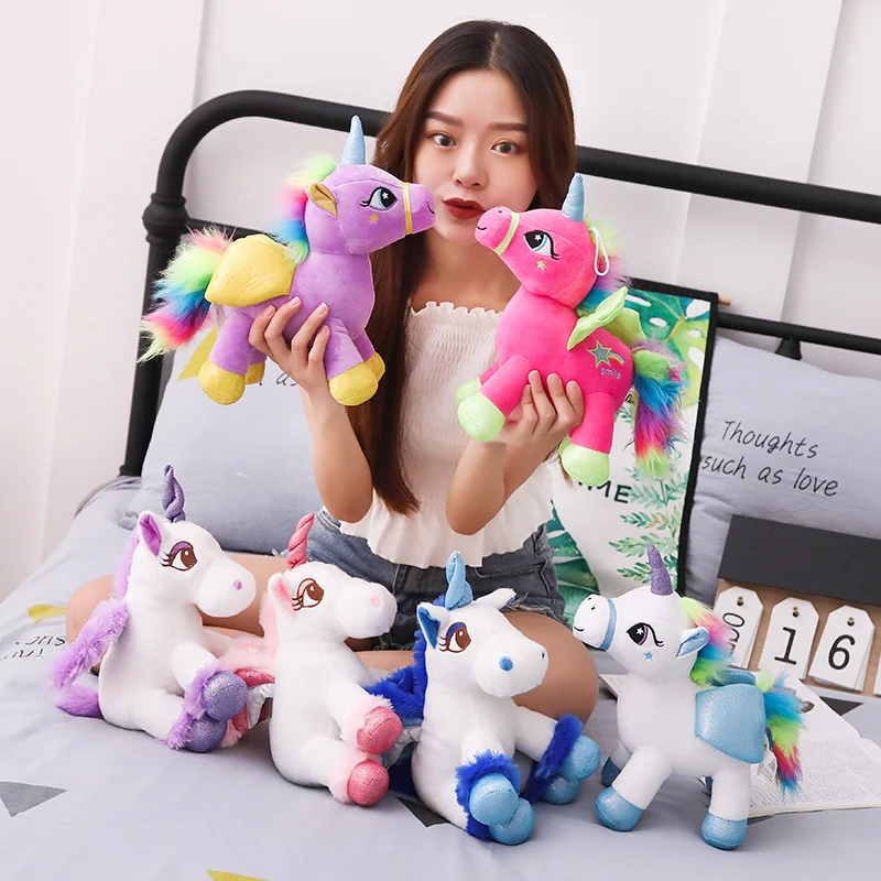 

Azoo30cm cute rainbow unicorn plush toy, Stuffed Animal Angel defend horse unicorn , kids toys, Christmas brithday gifts