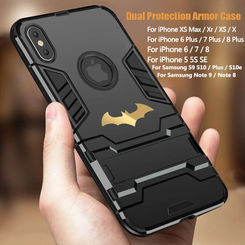Прочные Защитные чехлы для телефонов iPhone 12 11 Pro Max XS XR X 8 7 6 6S Plus 5 SE 2 Kickstand