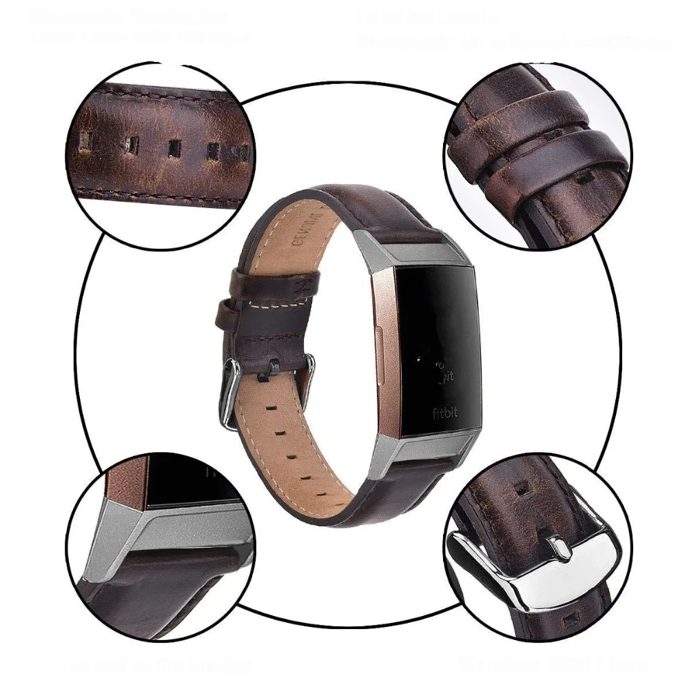 Новейший COMLYO смарт-ремешок для Fitbit Charge 3 Band кожаный браслет сменный Браслет для Fitbit Charge3 ремешок для часов
