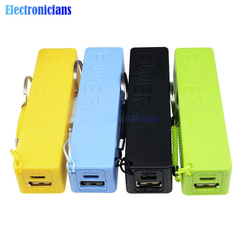 Синий/зеленый/желтый/черный чехол для внешнего аккумулятора USB 18650 зарядное