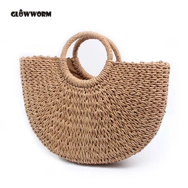 Круглые соломенные сумки 2019 женская летняя сумка из ротанга плетеная пляжная